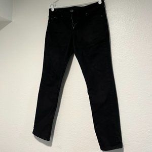 Mens Black Fried Denim Slim Fit 32 x 30 Pants